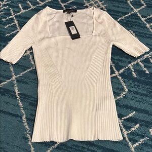 Perfect for work NWT Banana Republic Cream Ribbed 3/4 Sleeve Blouse